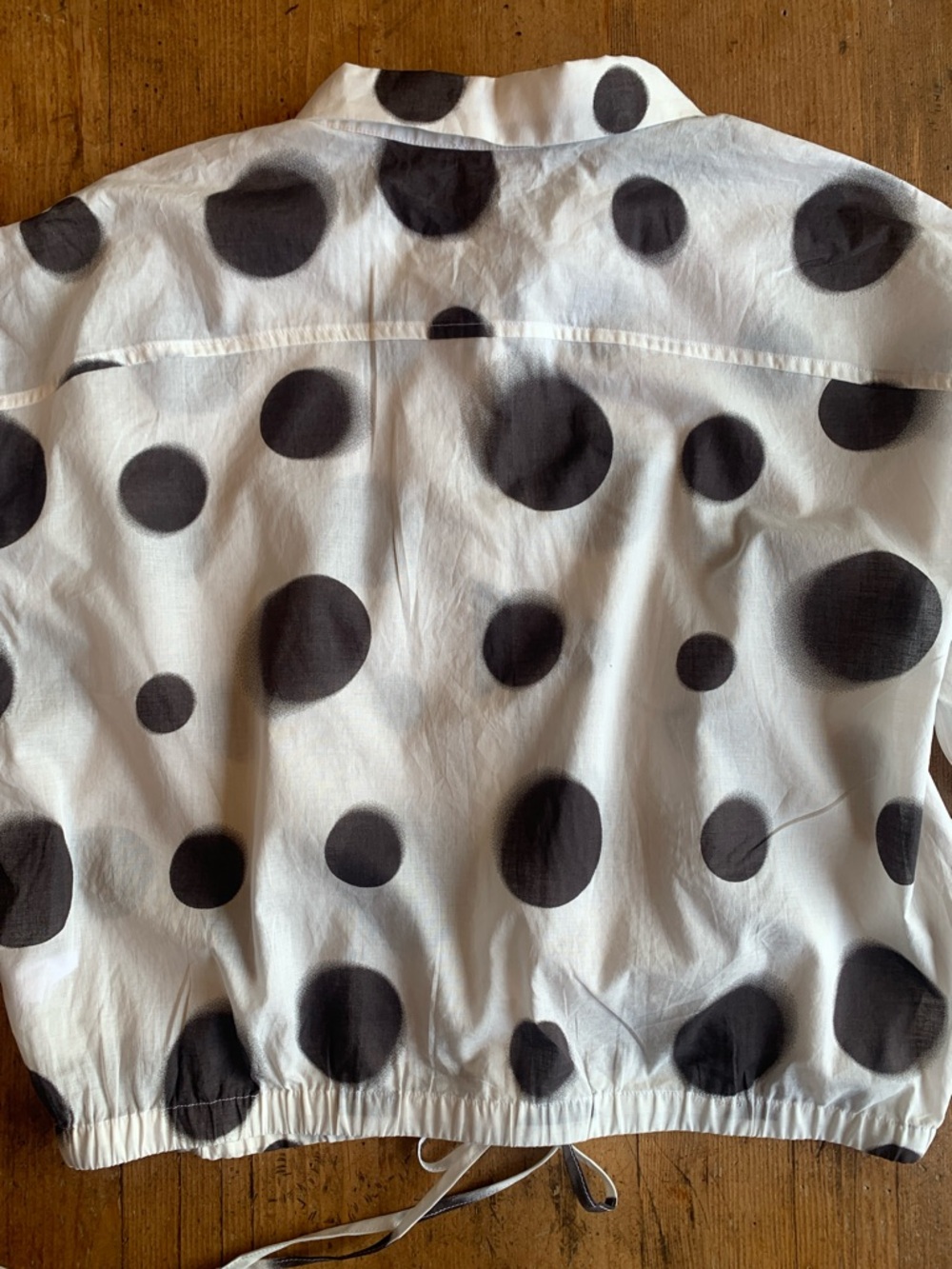 Polka Dot Women's Blouse - Black and White - Picture 10 of 16